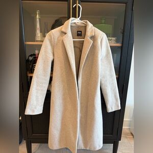 ZARA Oatmeal Long Coat – Minimalist Classic
